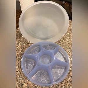Tupperware Blue Chip Dip Condiment Server